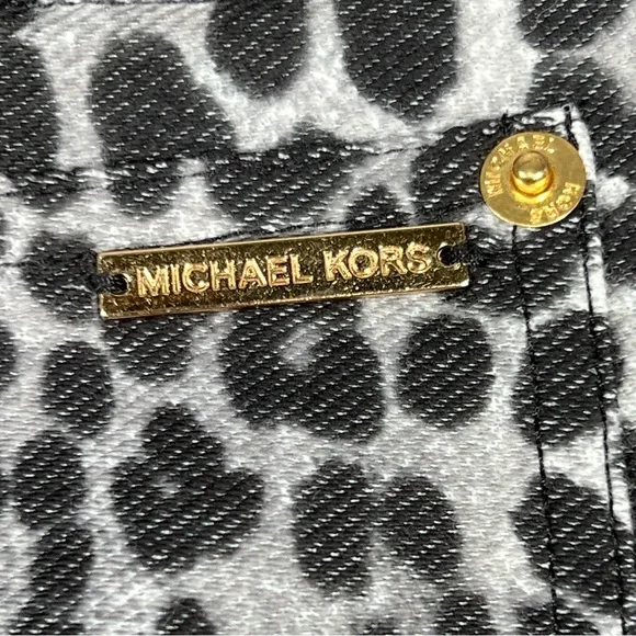 MICHAEL Michael Kors Black Leopard Print Leggings With Faux Fly XL EUC - Picture 12 of 16